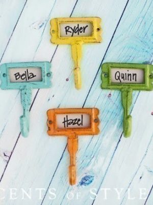 Cents of Style:  CUTE Metal Name Hooks just $3.95 + FREE Shipping!