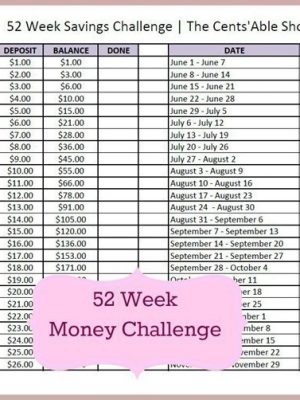 52 Week Savings Challenge