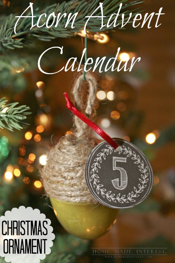 Acorn Advent Calendar Christmas Ornament - Home Made Interest