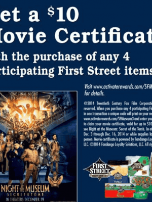 Smart & Final: FREE $10 Movie Certificate with 4 Participating First Street Items {1st 3,000}