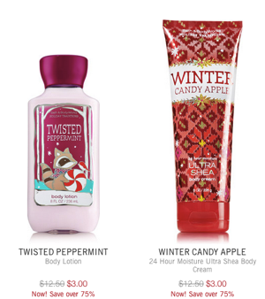 Bath and Body Works: Up to 75% OFF Clearance Sale {+ 20% OFF OR $10 off $30 Purchase}
