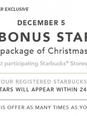 Starbucks: Earn up to 8 BONUS Stars with Christmas Blend Purchase {12/5} + Earn a FREE Drink