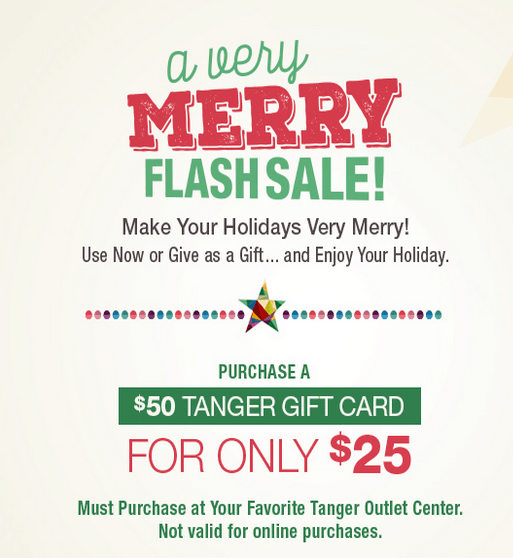 Tanger Outlets Merry Flash Sale Score a 50 Gift Card for