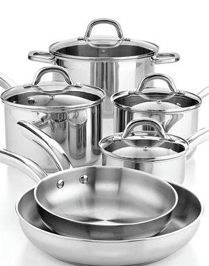 Macy’s:  Martha Stewart Stainless Steel 10 pc Cookware Set $67.49 Shipped {Reg. $169.99}