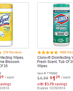 OfficeMax: Lysol or Clorox Disinfecting Wipes $1.16 per Tub {Shipped}