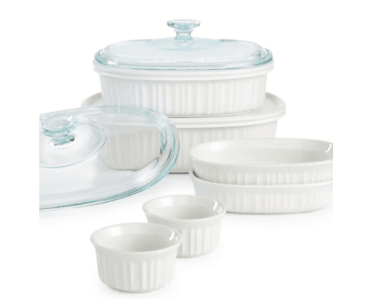 Macy’s: Corningware French White 10-pc. Bakeware Set $28