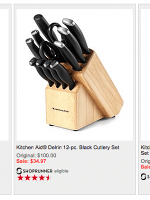 Bon-Ton: 12 pc Kitchen Aid Cutlery Set just $35 + FREE Shipping