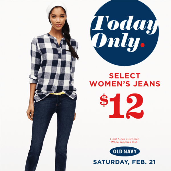 Old Navy: Select Women’s Jeans $12 {Today Only}