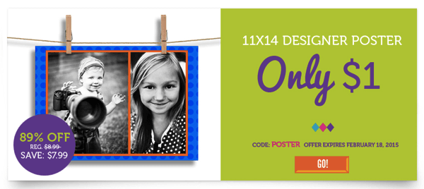 YorkPhoto: 11×14 Designer Custom Photo Poster $1 {+ Pay $3 Shipping}