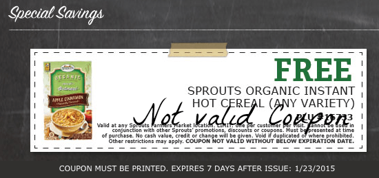 STILL Available | FREE Organic Hot Cereal from Sprouts