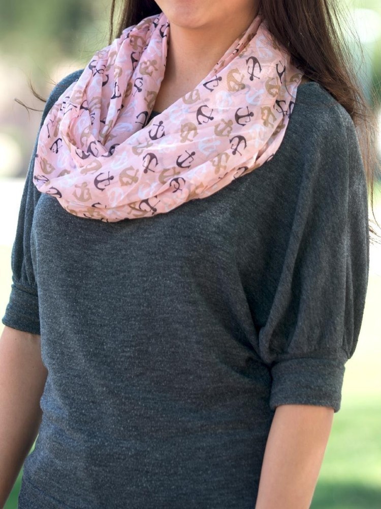 BelleChic: 3 Anchor Print Infinity Scarves just $16 {Shipped}