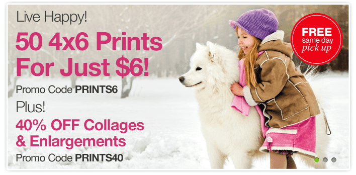 CVS:  50 4×6 Photo Prints $6 + FREE Pick Up