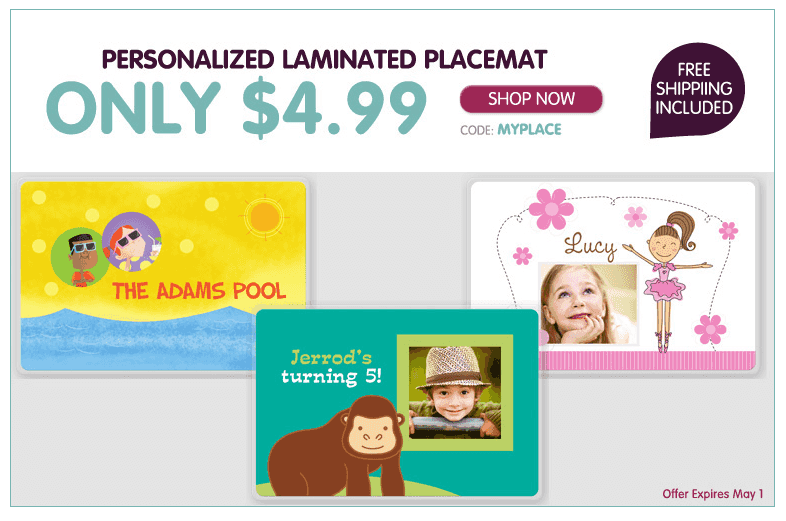 InkGarden: Personalized Laminated Placemat just $4.99 {Shipped}