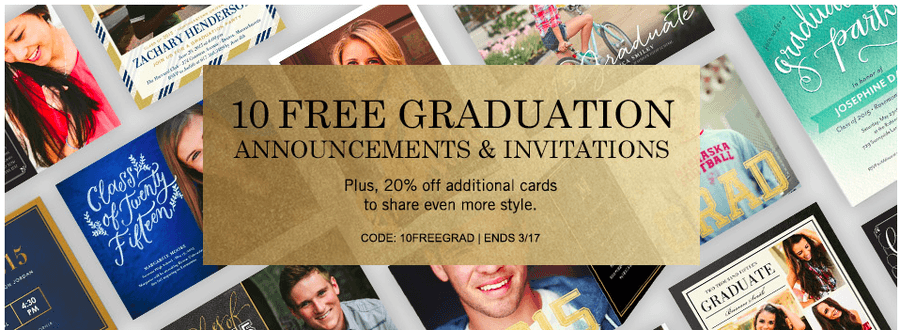 Tiny Prints: 10 FREE Graduation Announcements or Invitations {Ends 3/17}