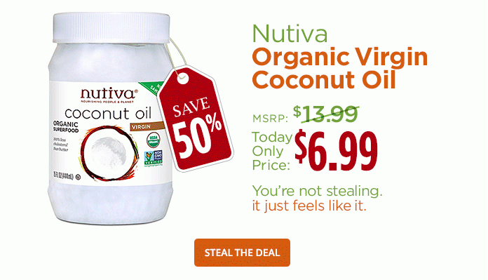 Green PolkaDot Box:  Nutiva Organic Virgin Coconut Oil 50% OFF {Today ONLY}