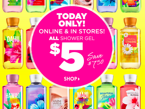 Bath & Body Works: ALL Shower Gel just $5 {Today ONLY}