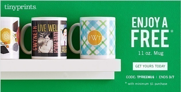 Tiny Prints:  FREE Personalized Photo Mug Offer Ends Tonight