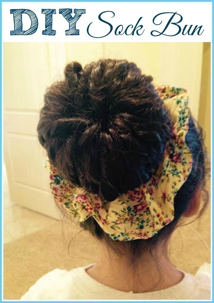 DIY Sock Bun {Repurpose Old, Clean Black Socks}