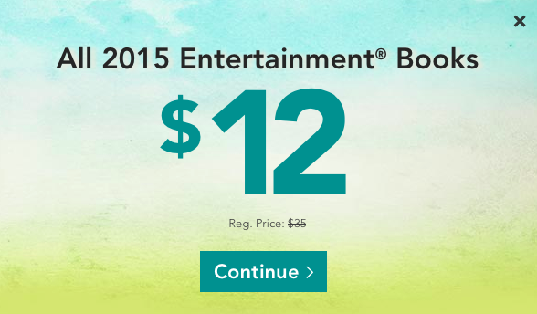 2015 Entertainment Book just $12 + FREE Shipping {+ Additional Books just $8}
