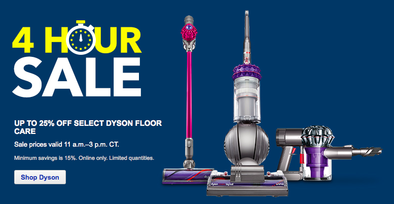 Best Buy 4 Hour Sale | Up to 25% OFF Dyson Floor Care