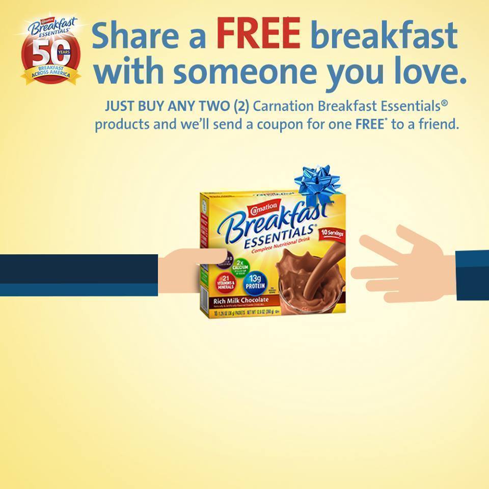 NEW Rebate: Buy 2 Carnation Breakfast Essentials Product & Get 1 FREE (up to $7.99)