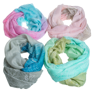 BelleChic: 4 pk of Paisley 2-Tone Scarves just $16.99 + FREE Shipping ($4.24 each!)
