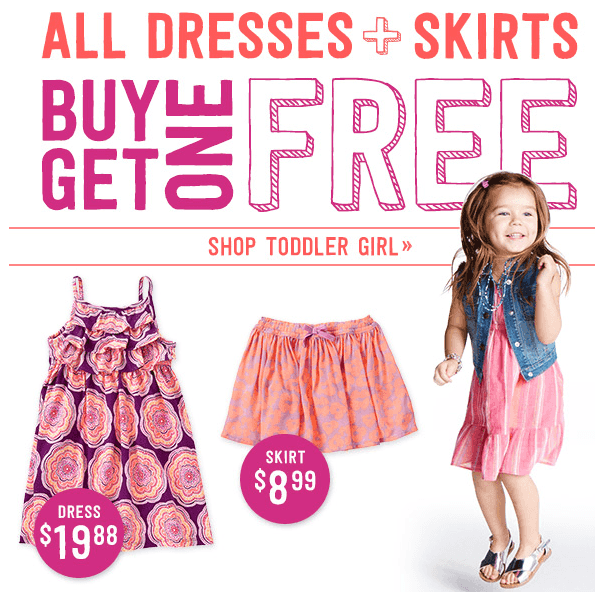 Crazy 8:  Dresses & Skirts B1G1 FREE + Additional 20% OFF {Items as low as $2.99!}