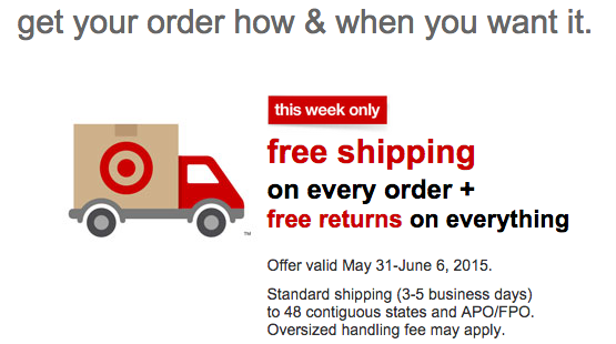 Target: FREE Shipping on Every Order {5/31 – 6/6}