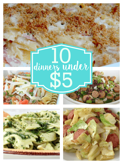 10 Dinners for Under $5 {+ Pantry Checklist & Frugal Meal Ideas}