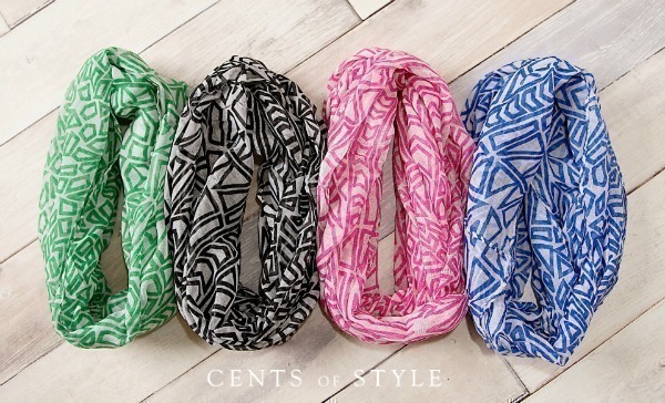 Cents of Style:  Any of 4 Art Deco Summer Infinity Scarves just $7.99 {Shipped}