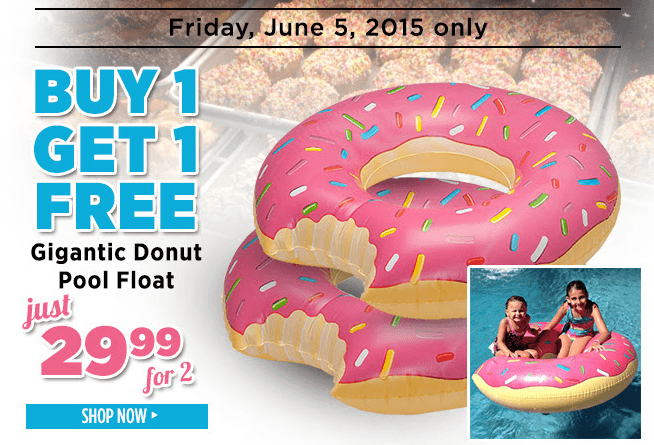 Leslie’s Pool Supplies: Buy 1 Get 1 FREE Gigantic Donut Pool Float {Only $15 each}