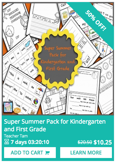 Educents: Super Summer Pack for Kinder & 1st Grade as low as $.25