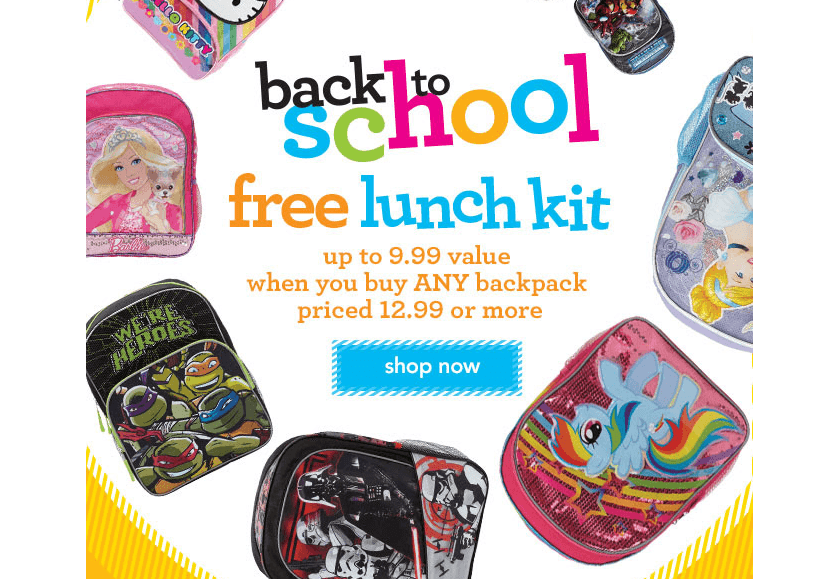Toys R Us: FREE Back to School Lunch Kit up to $9.99 with Backpack Purchase