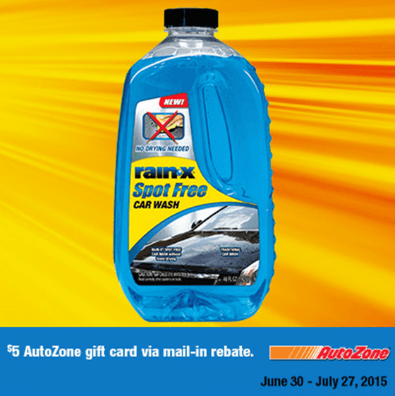 AutoZone: FREE $5 Gift Card with Rain-X Spot Free Car Wash Purchase