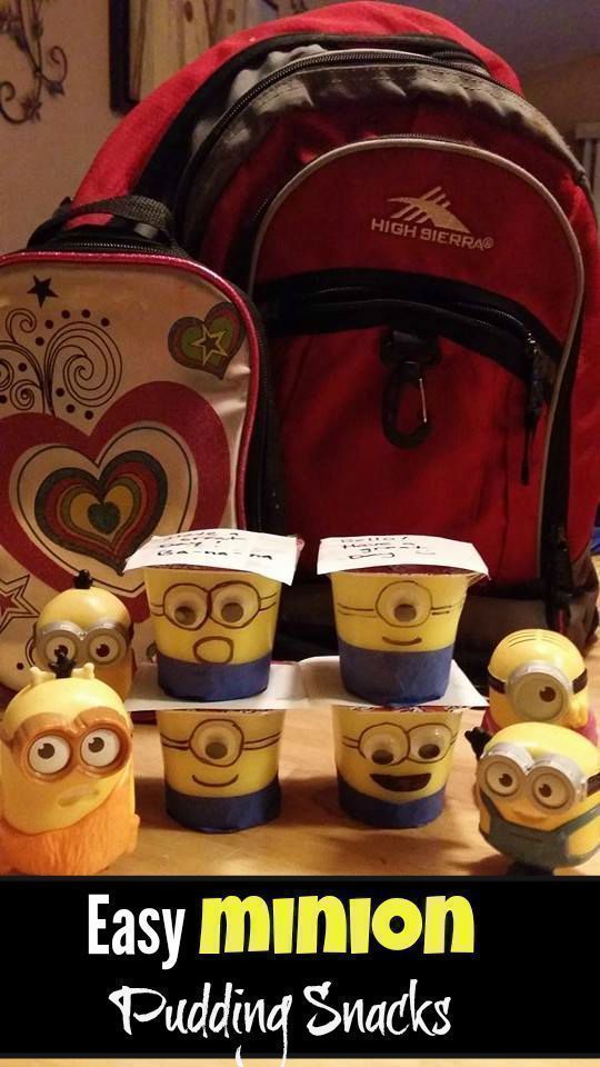 EASY Minion Themed Pudding Cups {Great for the Lunchbox}