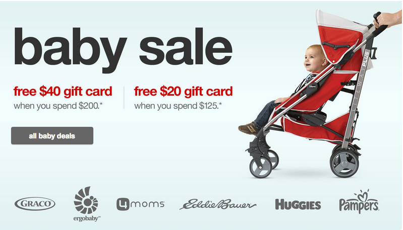 Target Baby Sale: Earn a $20 or $40 Gift Card with Purchase | Up & Up Diapers as low as $.09