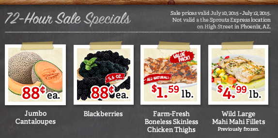 Sprouts 72 Hour Sale | Cantaloupe $.88, Blackberries $.88 + More