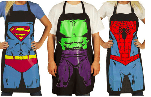 Superhero Cooking Aprons 2 pk just $22 + FREE Shipping