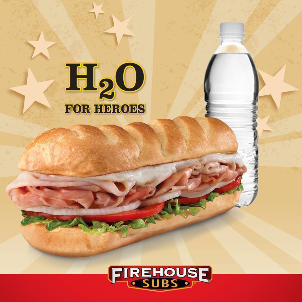 Firehouse Subs H2O for Heroes: FREE Sub with Case Water Donation