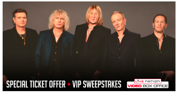 Def Leppard in Concert on September 23rd | 4 pk Tickets just $95 + $60 in FREE Concert Cash