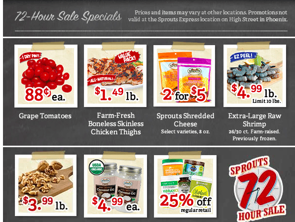 Sprouts 72 Hour Sale | Tomatoes, Chicken Thighs & More