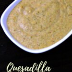 A kicked up quesadilla jalapeño spread that's simple to make and delicious spread on quesadillas, or used as a dip. #jalapenos #dip #appetizer