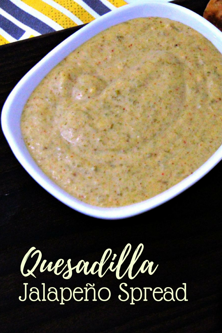 A kicked up quesadilla jalapeño spread that's simple to make and delicious spread on quesadillas, or used as a dip. #jalapenos #dip #appetizer