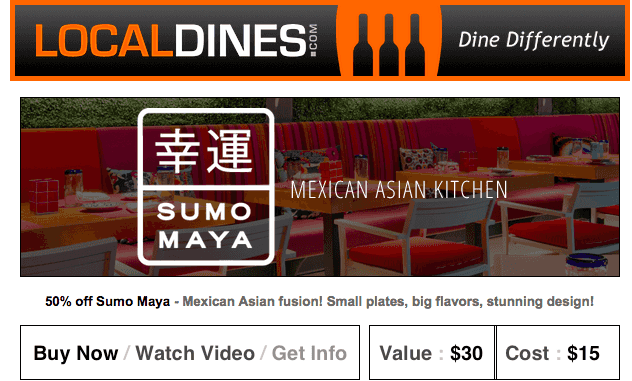 LocalDines: 50% OFF Sumo Maya Mexican Asian Kitchen (Scottsdale)