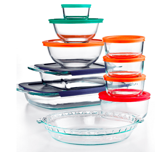 Macy’s: Pyrex 19 Piece Bake, Store and Prep Set with Colored Lids $28