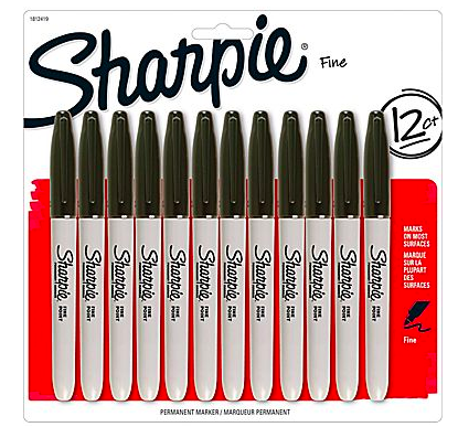 Staples: Sharpie 12 ct Fine Point Permanent Markers $6