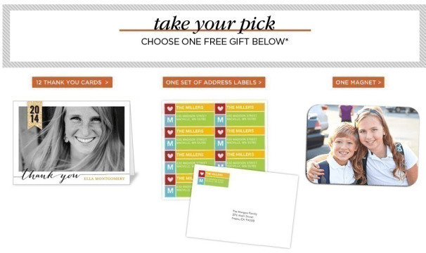 Shutterfly: ONE FREE Gift Ends Tonight ~ Pickup Labels, Magnet or Thank You Cards