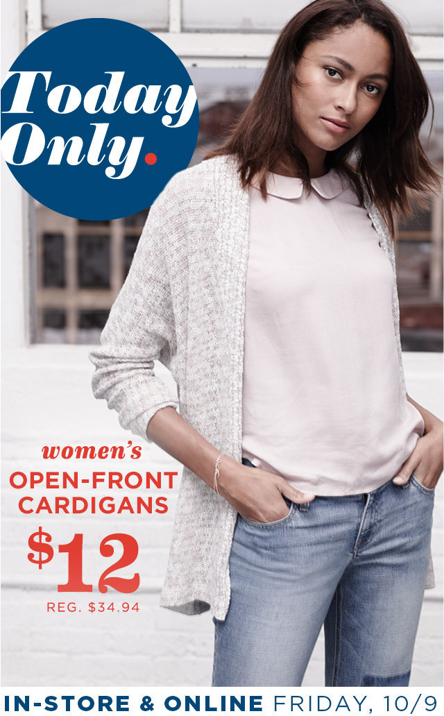 Old Navy: Women’s Open Front Cardigans $12
