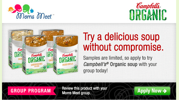 Possibly FREE Campbell’s Organic Soup for Mom Ambassadors