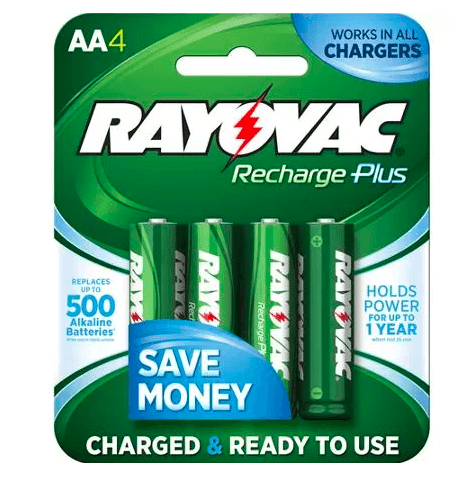 Walmart: Rayovac Recharge Plus NiMH AA Batteries, 4-Pack just $6
